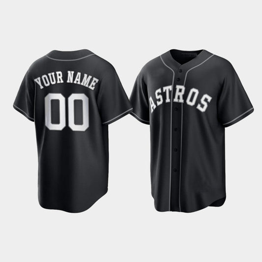 Custom Houston Astros Jerseys Baseball Black Jersey Stitched Letter And Numbers For Men Women Youth Birthday Gift - Main View
