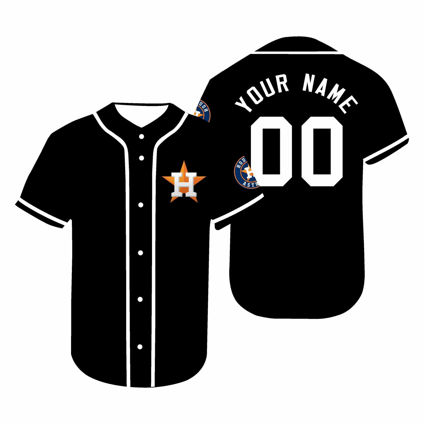 Custom Houston Astros Jerseys Baseball Black Personalized Jersey Stitched Letter And Numbers For Men Women Youth Birthday Gift - Main View