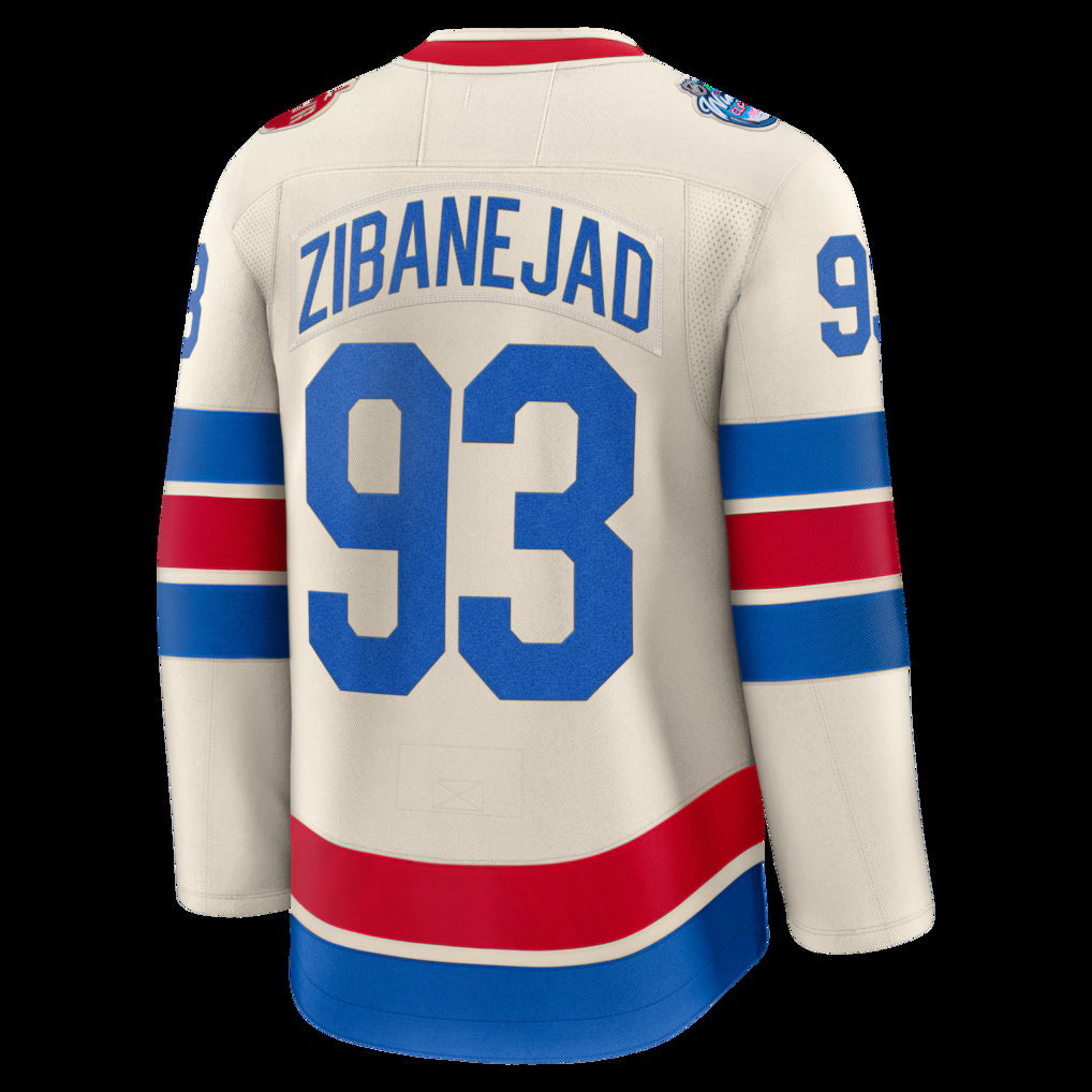 Custom NY.Rangers #93 Mika Zibanejad Fanatics Beige 2026 Winter Classic Premium Stitched American Hockey Jerseys - Main View