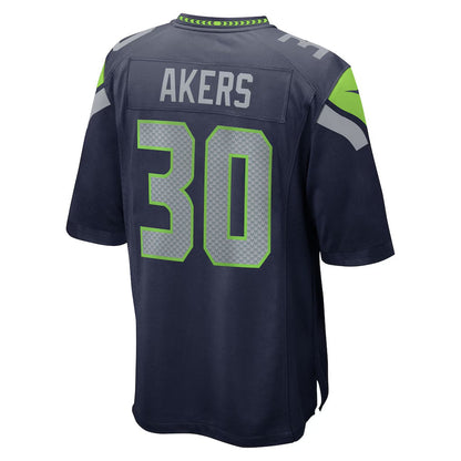 S.Seahawks #30 Cam Akers College Navy Team Game Stitched American Football Jerseys - Main View