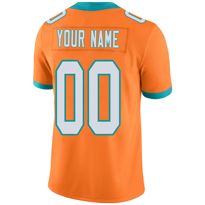 Custom M.Dolphins Stitched American Football Jerseys Personalize Birthday Gifts Orange Jersey view 3