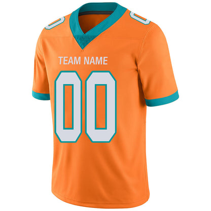 Custom M.Dolphins Stitched American Football Jerseys Personalize Birthday Gifts Orange Jersey view 4