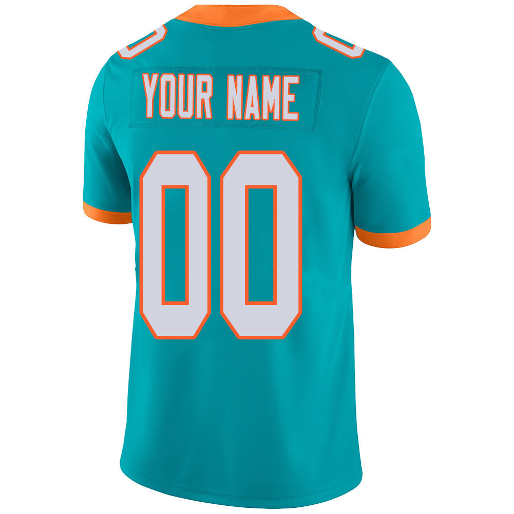 Custom M.Dolphins Stitched American Football Jerseys Personalize Birthday Gifts Aqua Jersey view 3