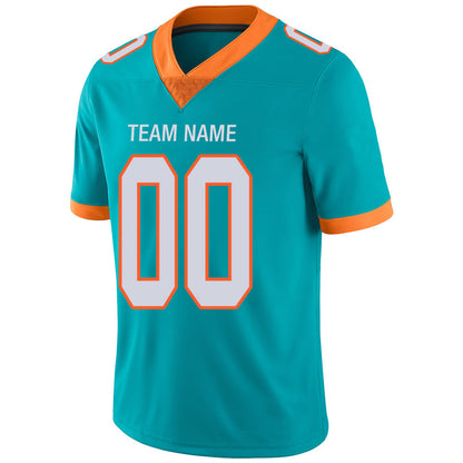Custom M.Dolphins Stitched American Football Jerseys Personalize Birthday Gifts Aqua Jersey view 4