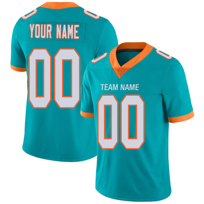 Custom M.Dolphins Stitched American Football Jerseys Personalize Birthday Gifts Aqua Jersey - Main View