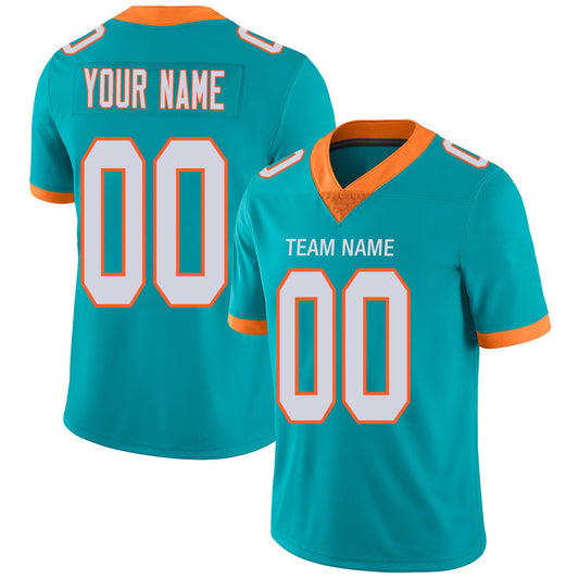 Custom M.Dolphins Stitched American Football Jerseys Personalize Birthday Gifts Aqua Jersey - Main View