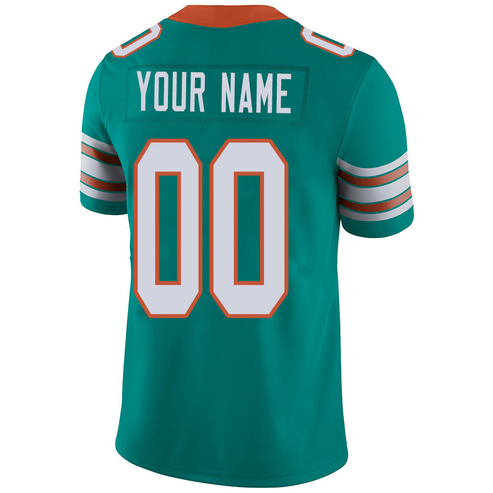Custom M.Dolphins Stitched American Football Jerseys Personalize Birthday Gifts Aqua Jersey view 3