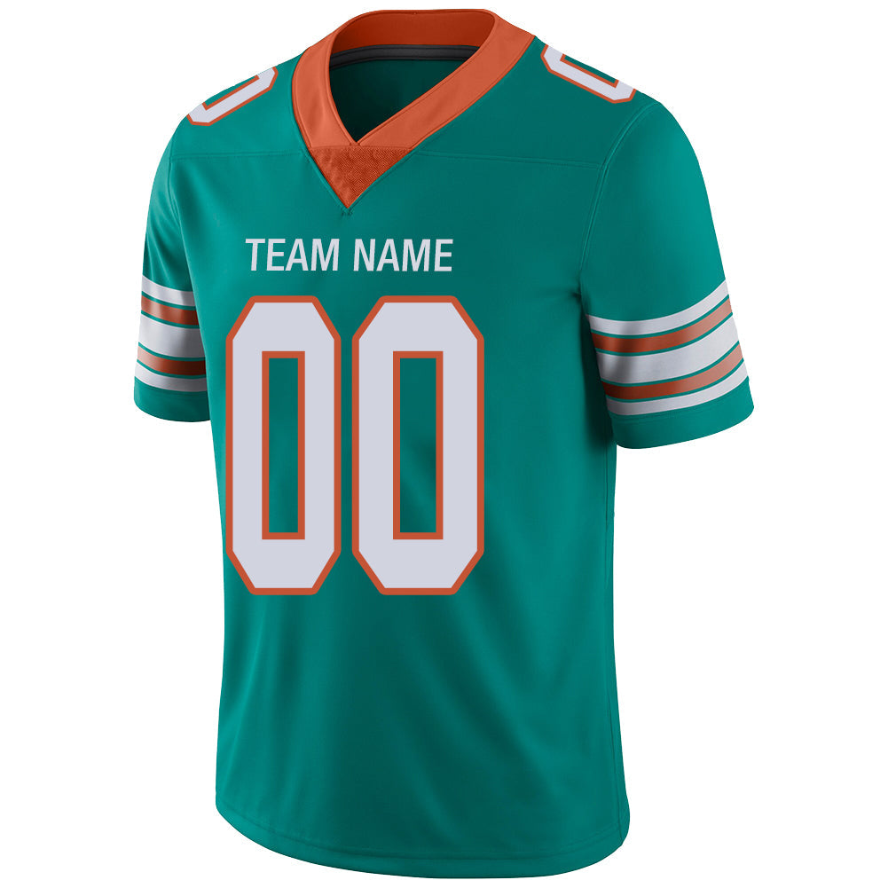 Custom M.Dolphins Stitched American Football Jerseys Personalize Birthday Gifts Aqua Jersey view 4