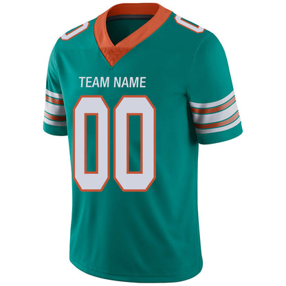 Custom M.Dolphins Stitched American Football Jerseys Personalize Birthday Gifts Aqua Jersey view 4