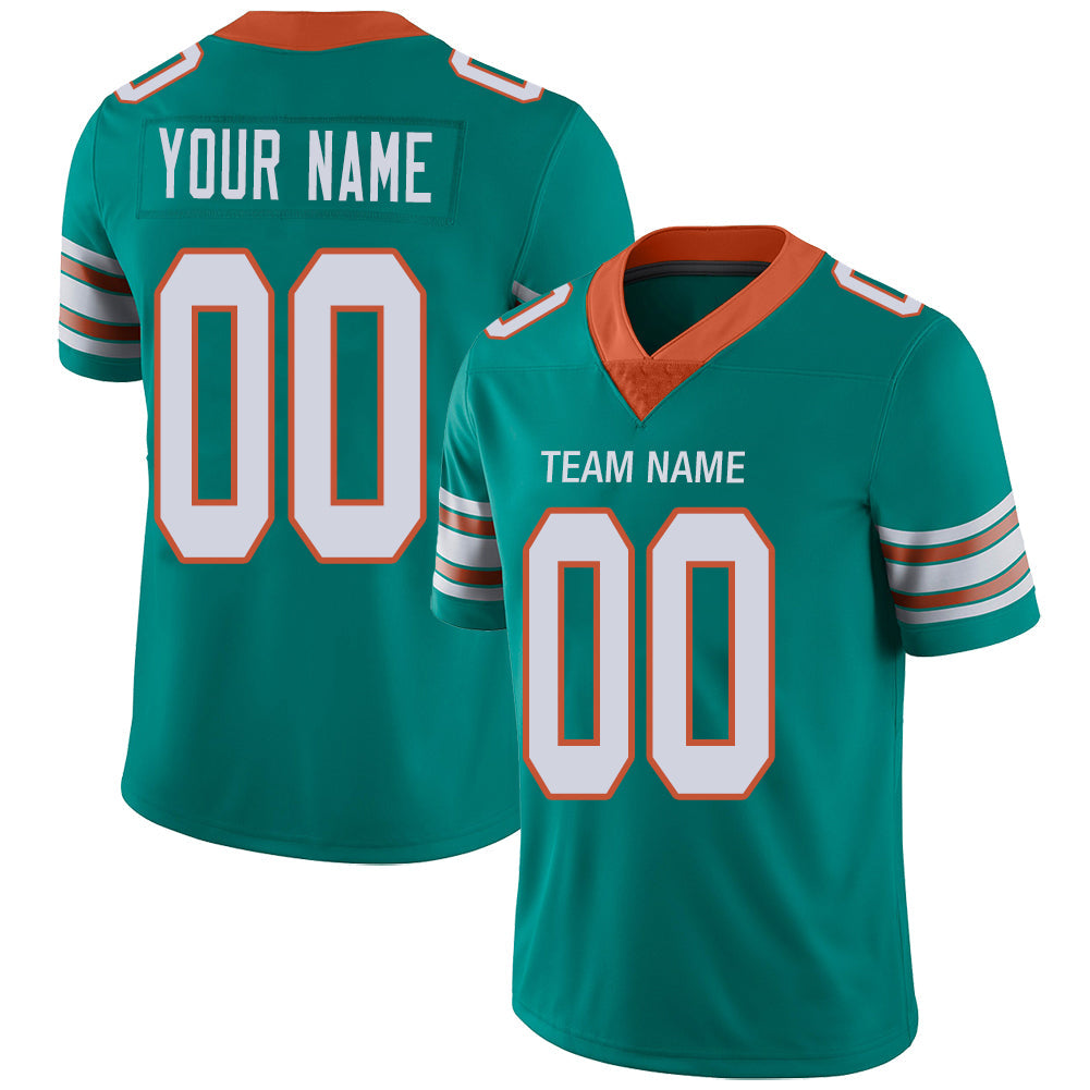 Custom M.Dolphins Stitched American Football Jerseys Personalize Birthday Gifts Aqua Jersey - Main View