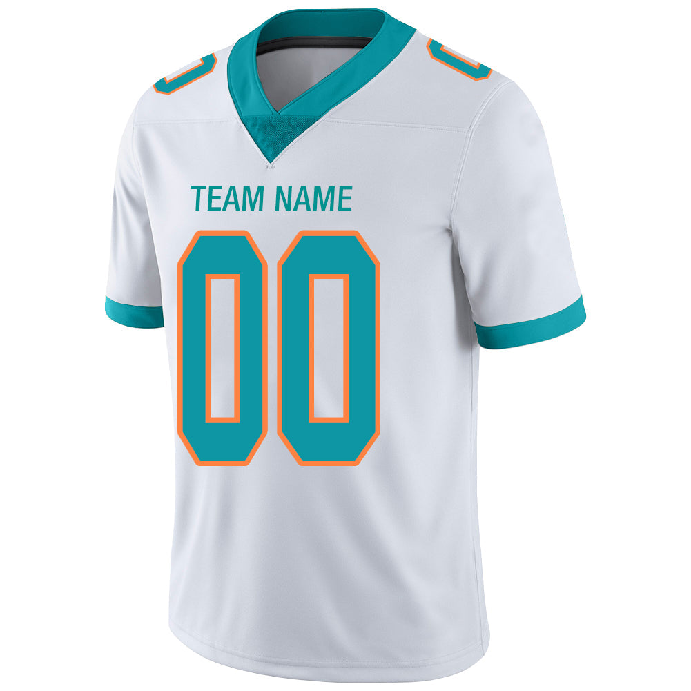 Custom M.Dolphins Stitched American Football Jerseys Personalize Birthday Gifts White Jersey view 4