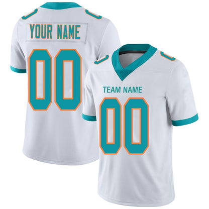 Custom M.Dolphins Stitched American Football Jerseys Personalize Birthday Gifts White Jersey - Main View