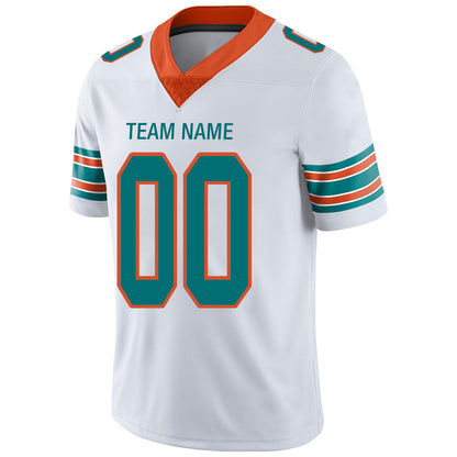 Custom M.Dolphins Stitched American Football Jerseys Personalize Birthday Gifts White Jersey view 4