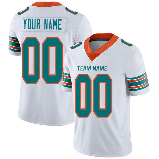 Custom M.Dolphins Stitched American Football Jerseys Personalize Birthday Gifts White Jersey - Main View