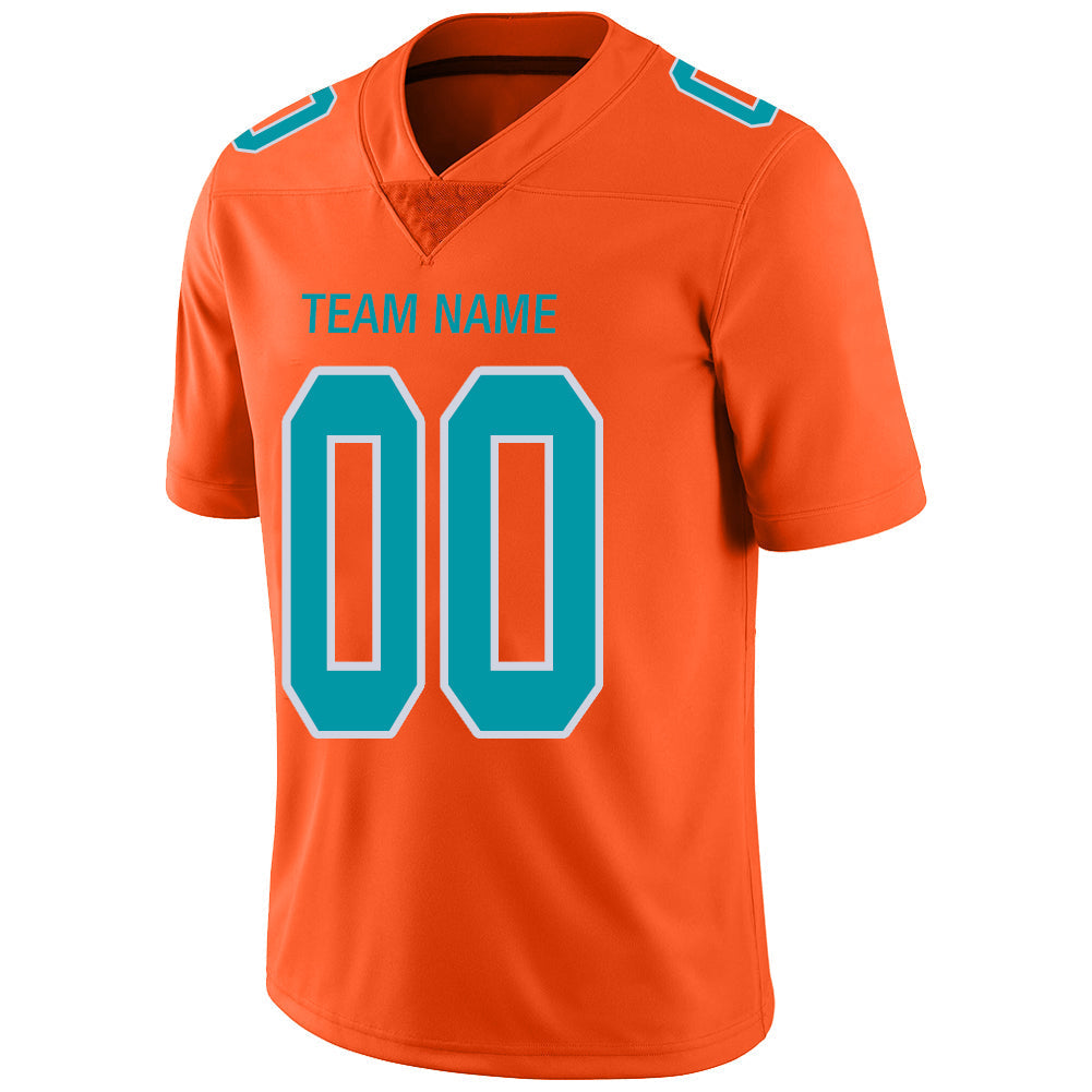 Custom M.Dolphins Stitched American Football Jerseys Personalize Birthday Gifts Orange Jersey view 4