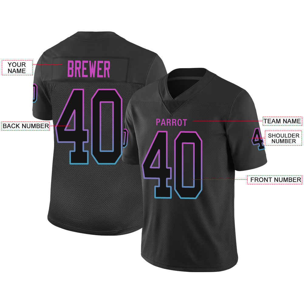 Custom M.Dolphins Stitched American Football Jerseys Personalize Birthday Gifts Black Jersey view 2