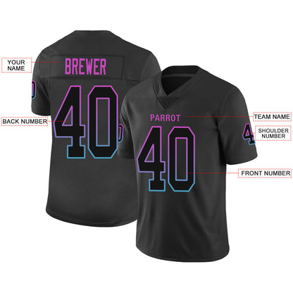 Custom M.Dolphins Stitched American Football Jerseys Personalize Birthday Gifts Black Jersey view 2