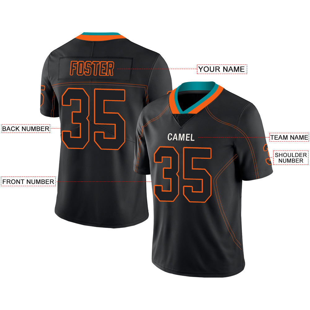Custom M.Dolphins Stitched American Football Jerseys Personalize Birthday Gifts Black Jersey view 2