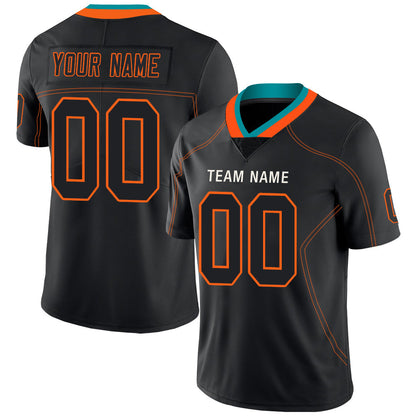 Custom M.Dolphins Stitched American Football Jerseys Personalize Birthday Gifts Black Jersey - Main View