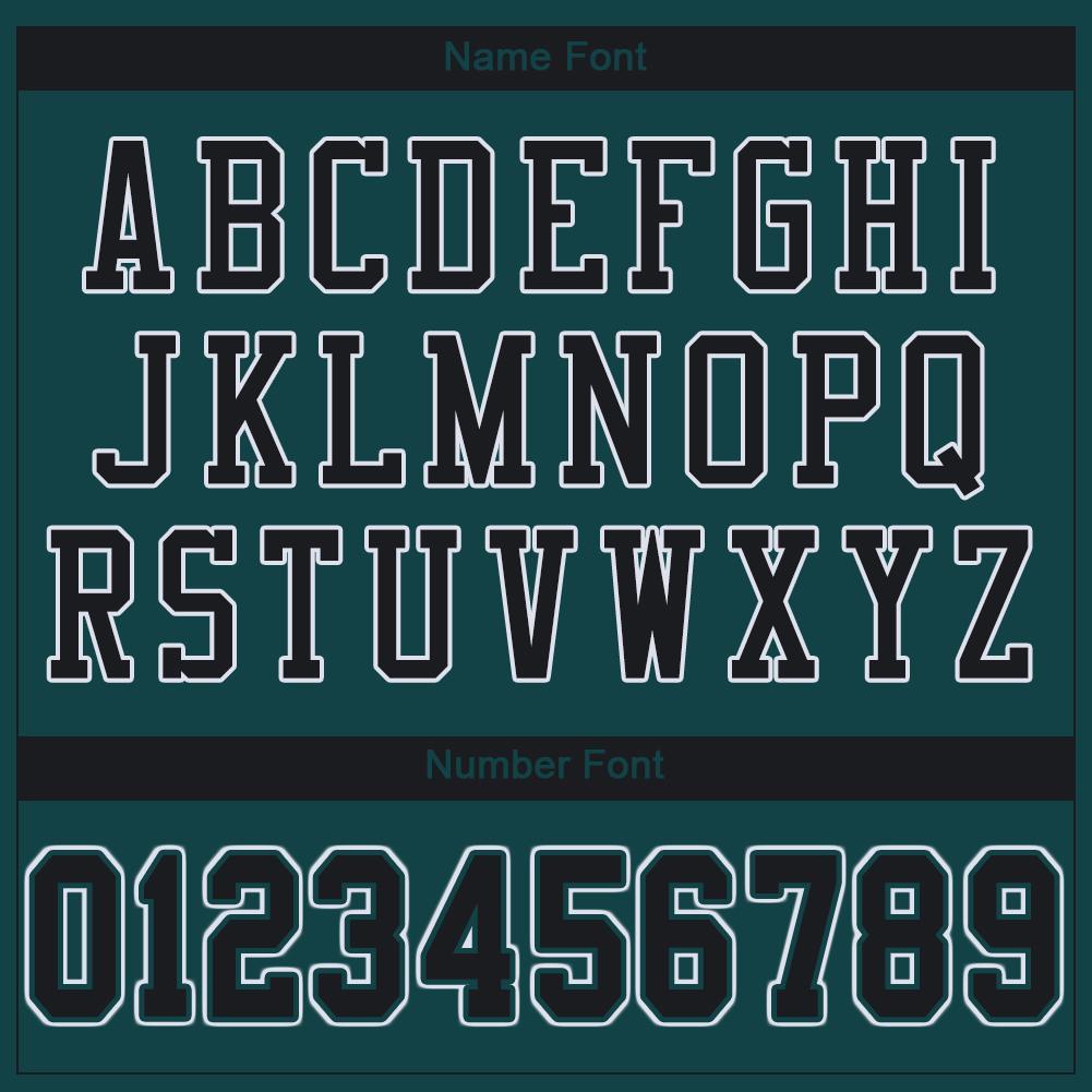 Custom Midnight Green Black-White Mesh Authentic Football Jersey view 5