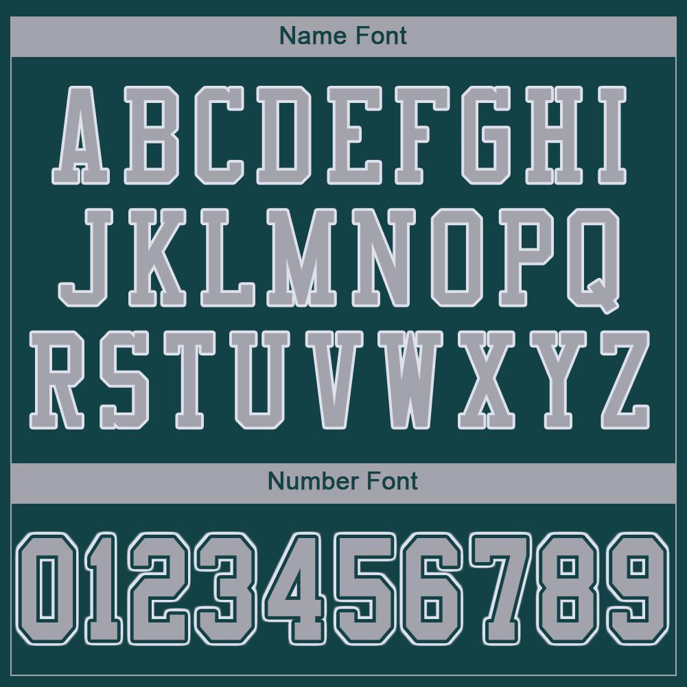 Custom Midnight Green Light Gray-White Mesh Authentic Football Jersey view 5
