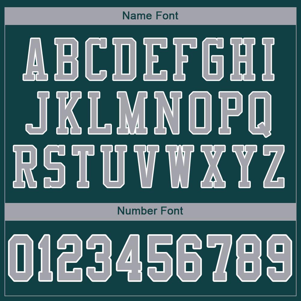 Custom Midnight Green Gray-White Mesh Authentic Football Jersey view 5