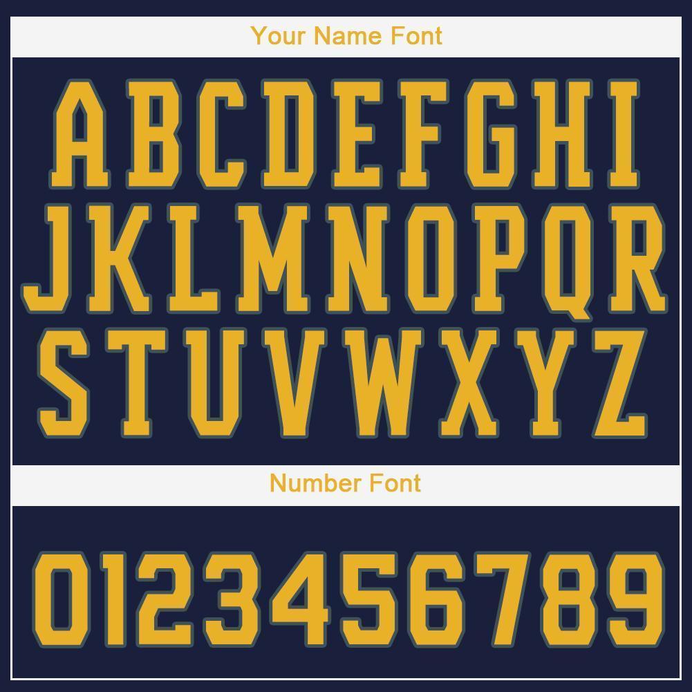Custom Navy Gold Baseball Jersey view 4