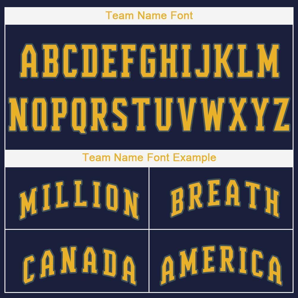 Custom Navy Gold Baseball Jersey view 5