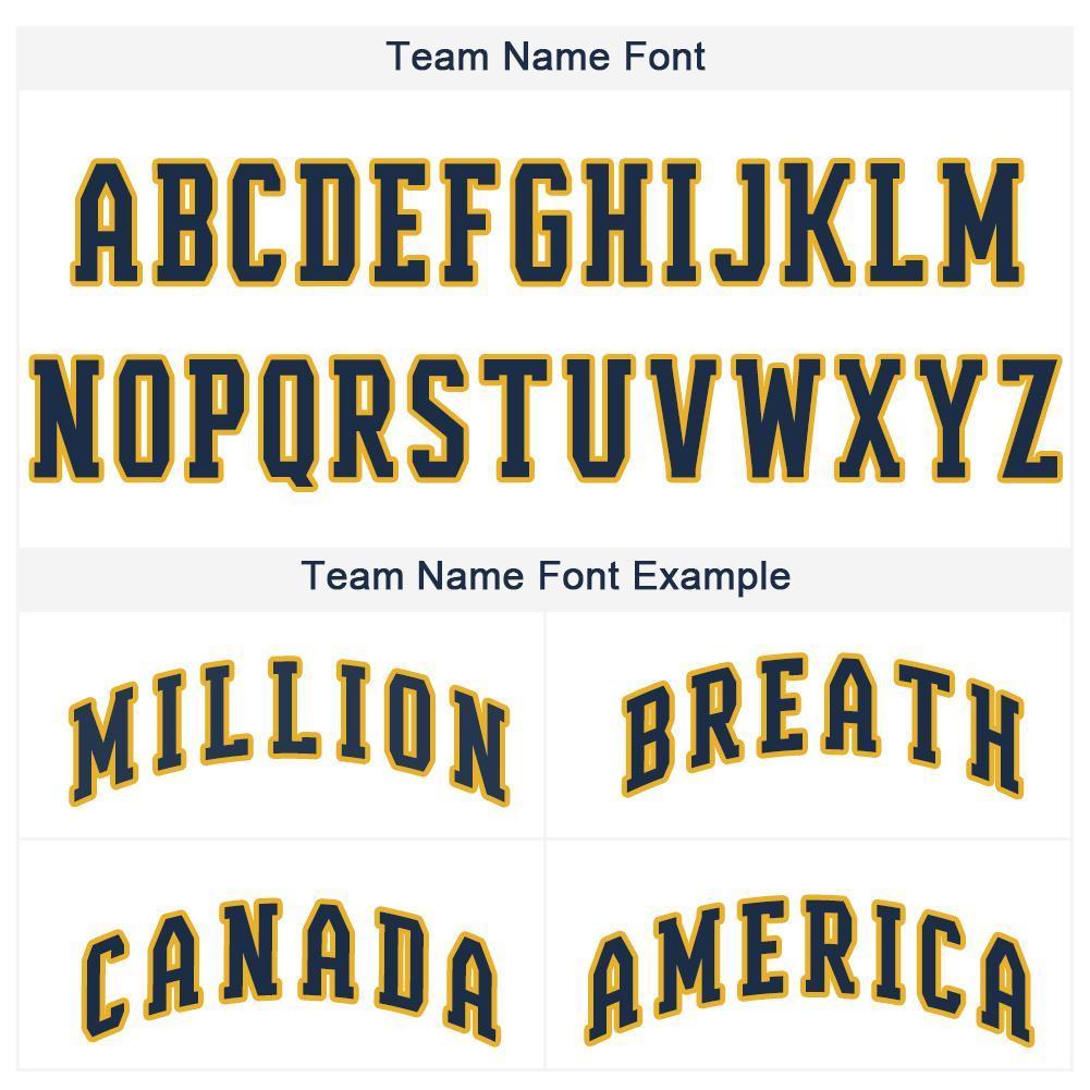 Custom White Royal Pinstripe Navy-Gold Baseball Jersey view 5