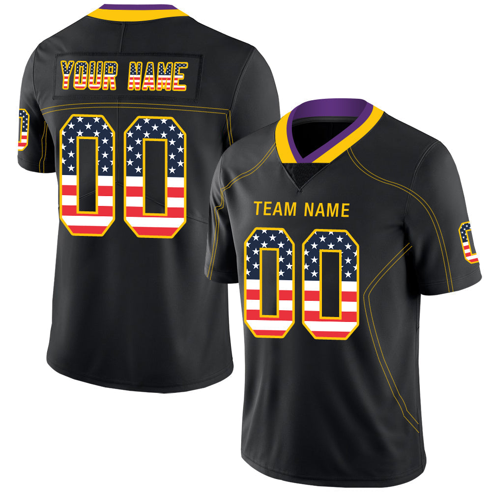 Custom MN.Vikings Stitched American Football Jerseys Personalize Birthday Gifts Black Jersey - Main View