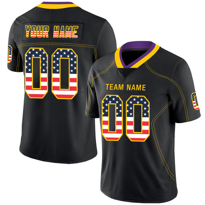 Custom MN.Vikings Stitched American Football Jerseys Personalize Birthday Gifts Black Jersey - Main View