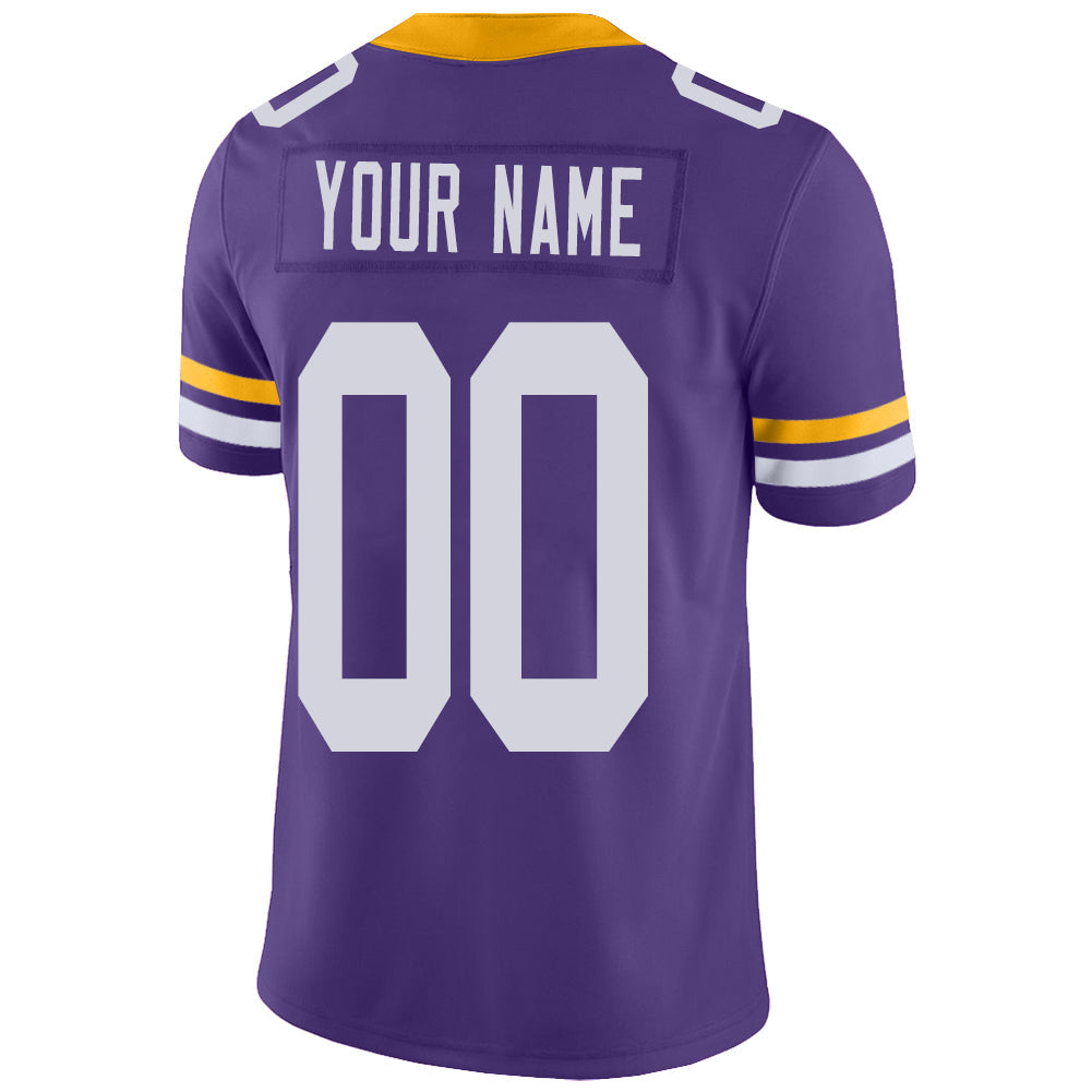 Custom MN.Vikings Stitched American Football Jerseys Personalize Birthday Gifts Purple Jersey view 3