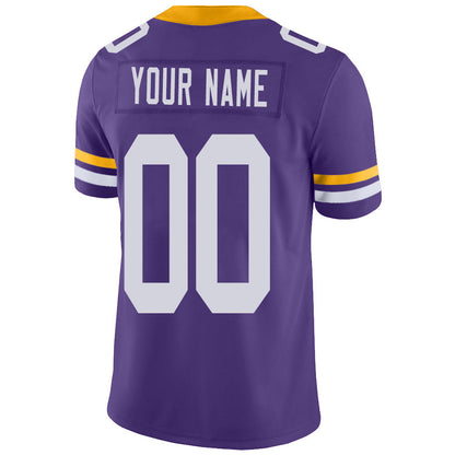 Custom MN.Vikings Stitched American Football Jerseys Personalize Birthday Gifts Purple Jersey view 3