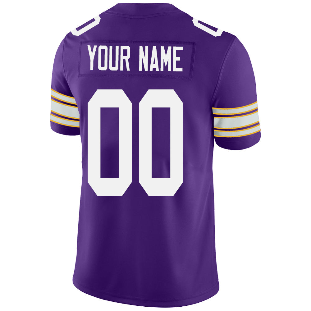 Custom MN.Vikings Stitched American Football Jerseys Personalize Birthday Gifts Purple Jersey view 3