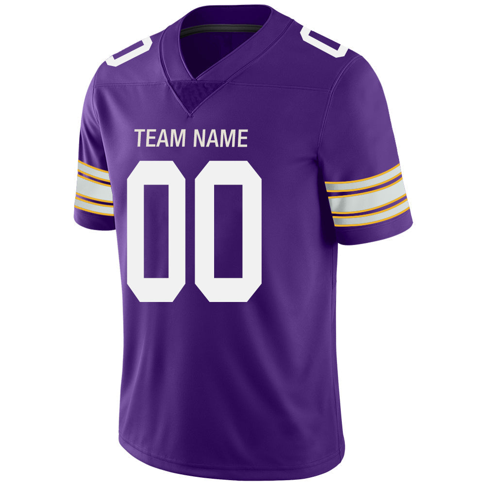 Custom MN.Vikings Stitched American Football Jerseys Personalize Birthday Gifts Purple Jersey view 4