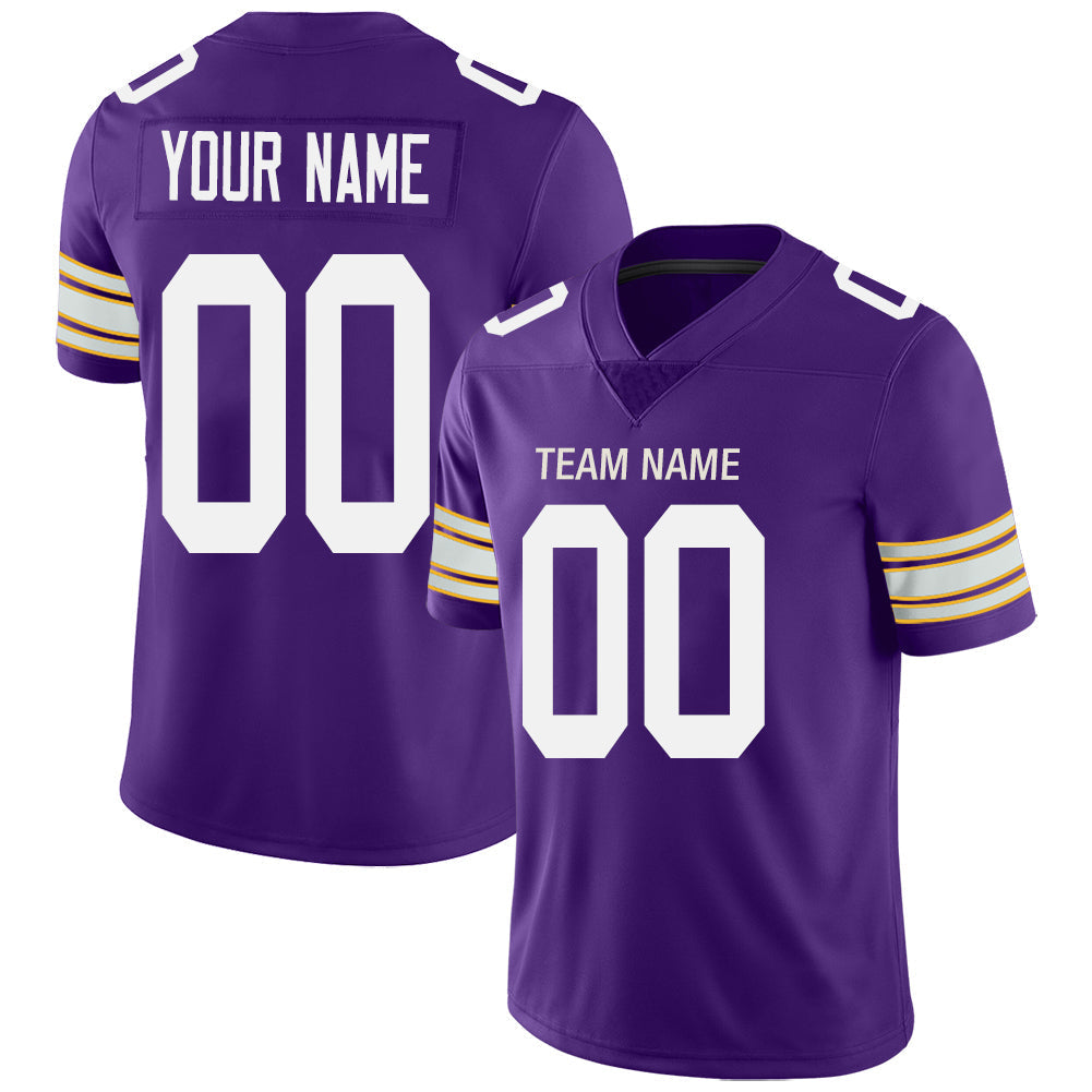 Custom MN.Vikings Stitched American Football Jerseys Personalize Birthday Gifts Purple Jersey - Main View