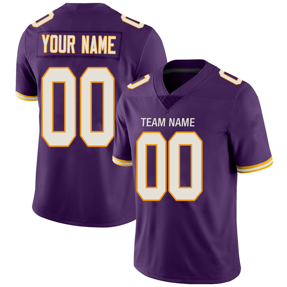 Custom MN.Vikings Stitched American Football Jerseys Personalize Birthday Gifts Purple Jersey - Main View
