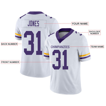 Custom MN.Vikings Stitched American Football Jerseys Personalize Birthday Gifts White Jersey view 2