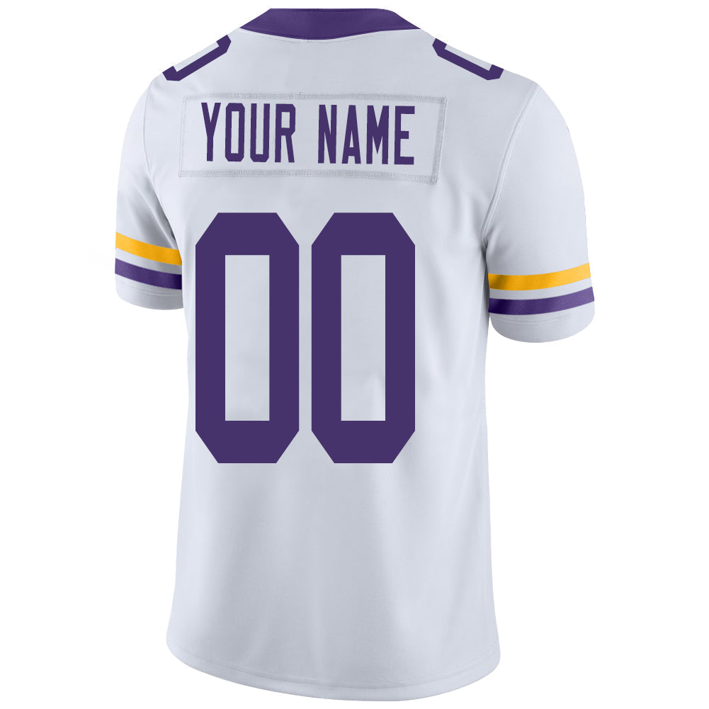 Custom MN.Vikings Stitched American Football Jerseys Personalize Birthday Gifts White Jersey view 3