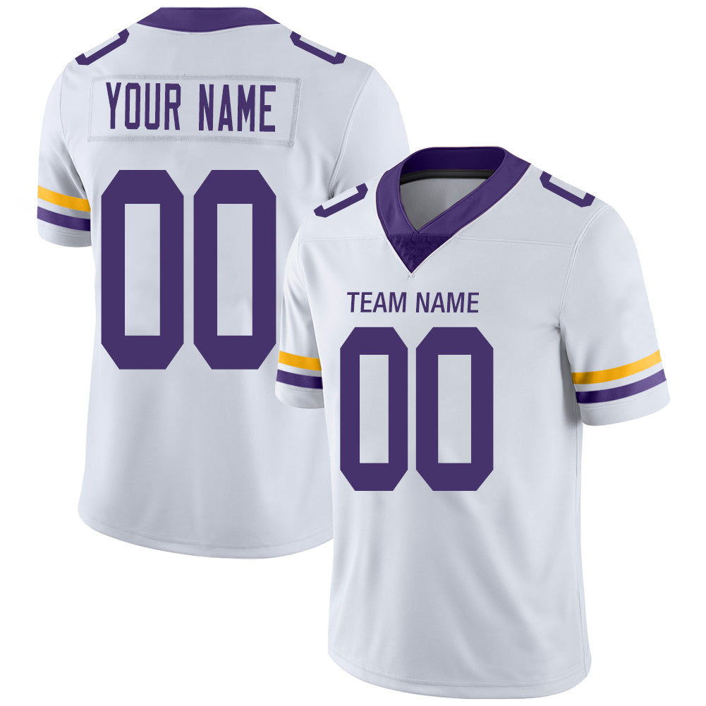 Custom MN.Vikings Stitched American Football Jerseys Personalize Birthday Gifts White Jersey - Main View