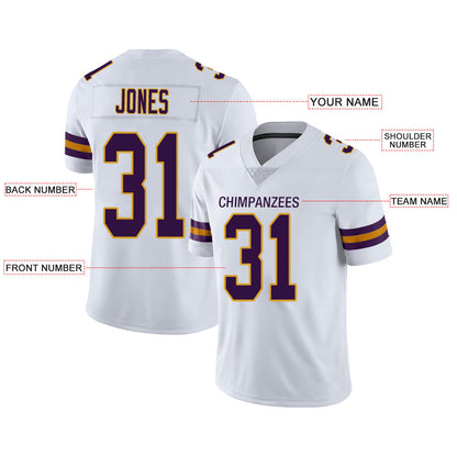 Custom MN.Vikings Stitched American Football Jerseys Personalize Birthday Gifts White Jersey view 2