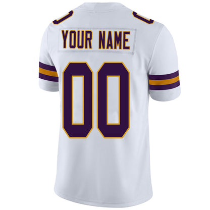 Custom MN.Vikings Stitched American Football Jerseys Personalize Birthday Gifts White Jersey view 3