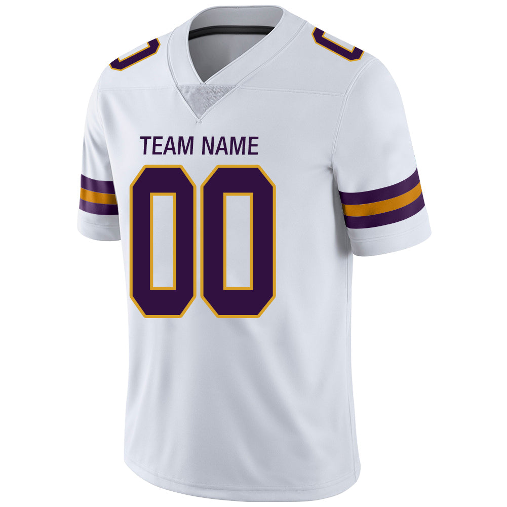 Custom MN.Vikings Stitched American Football Jerseys Personalize Birthday Gifts White Jersey view 4