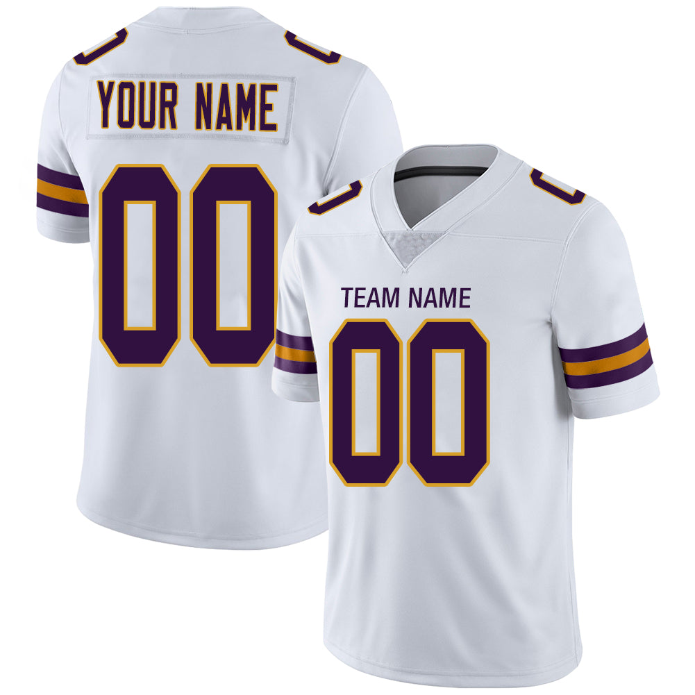 Custom MN.Vikings Stitched American Football Jerseys Personalize Birthday Gifts White Jersey - Main View
