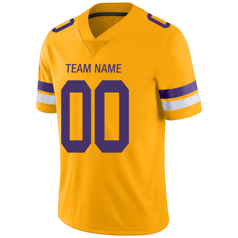 Custom MN.Vikings Stitched American Football Jerseys Personalize Birthday Gifts Gold Jersey view 4