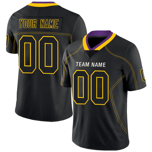 Custom MN.Vikings Stitched American Football Jerseys Personalize Birthday Gifts Black Jersey - Main View