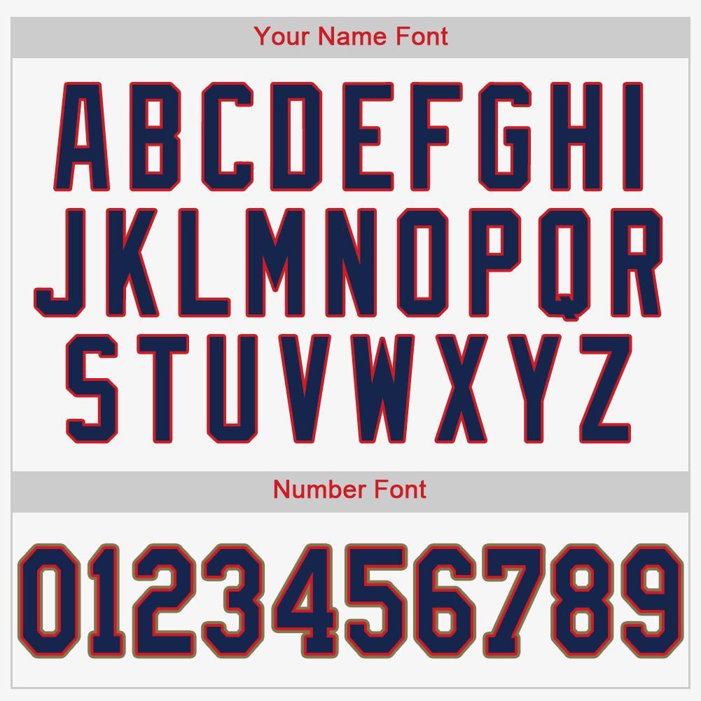 Custom White Navy-Red Baseball Jersey view 4