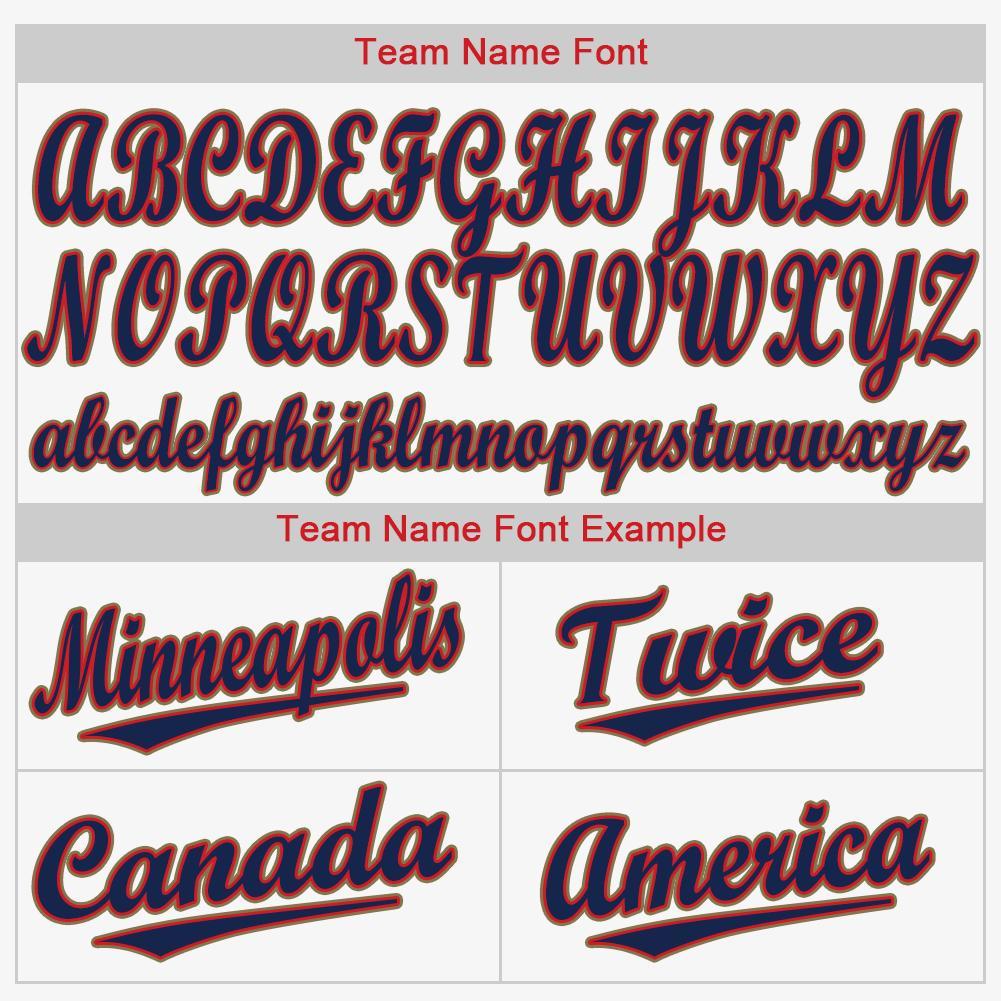 Custom White Navy-Red Baseball Jersey view 5