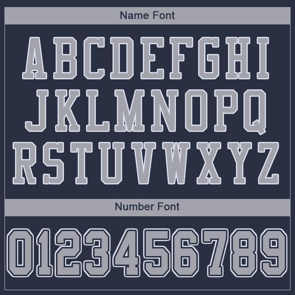 Custom Navy Gray-White Mesh Authentic Football Jersey view 5