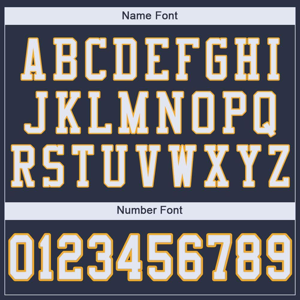 Custom Navy White-Gold Mesh Authentic Football Jersey view 6